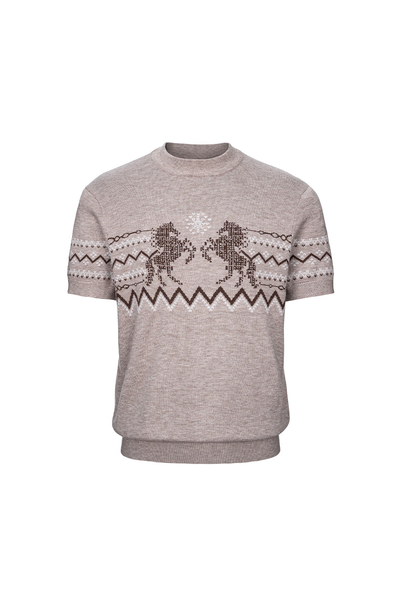 CATSSTAC Short-sleeve shirt with straight shoulders in a wool blend