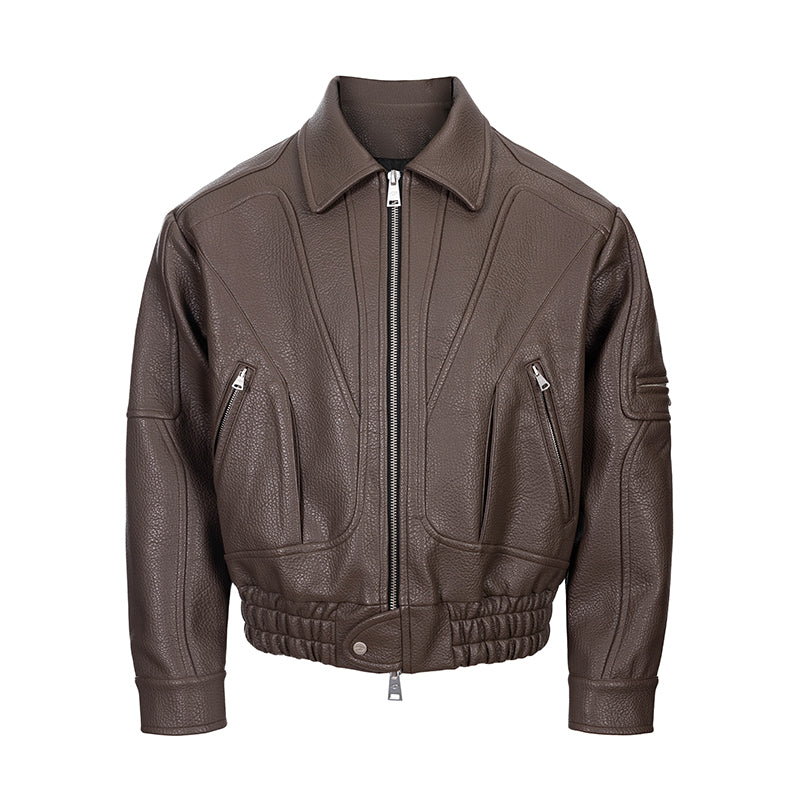 Troy Fan-Shaped Leather Jacket