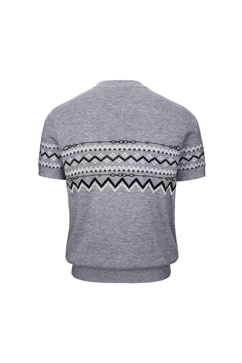 CATSSTAC Short-sleeve shirt with straight shoulders in a wool blend
