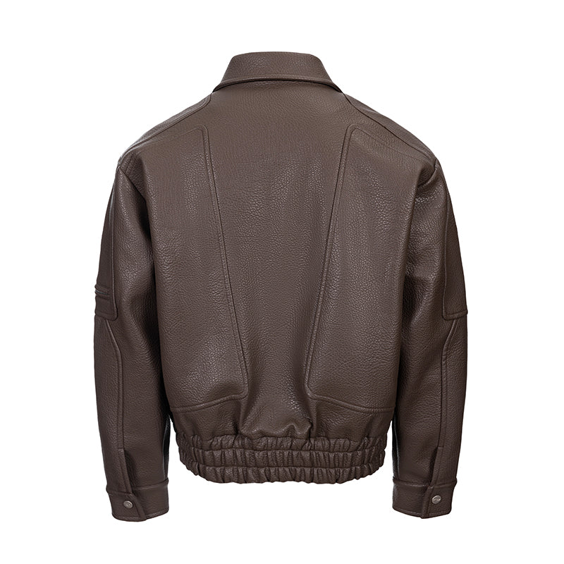 Troy Fan-Shaped Leather Jacket