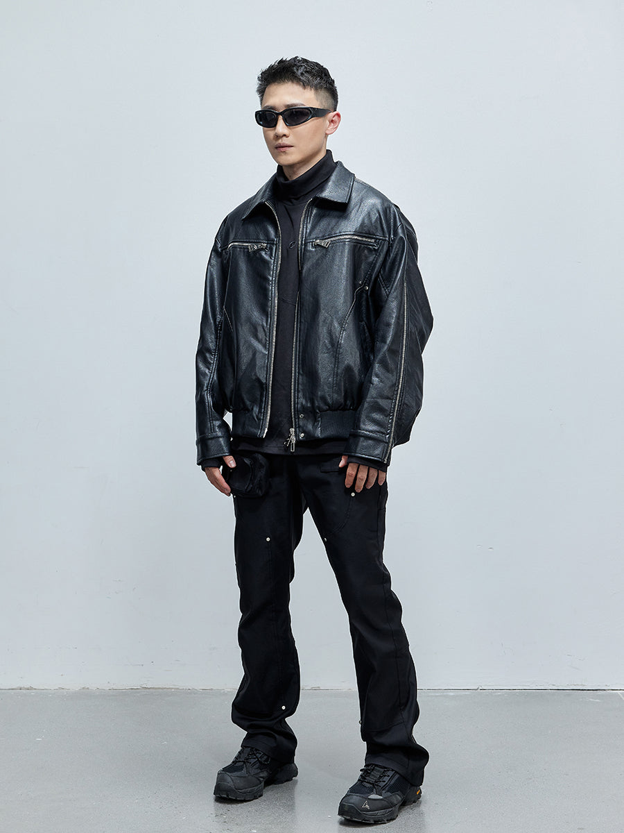Zips UP Leather Jacket