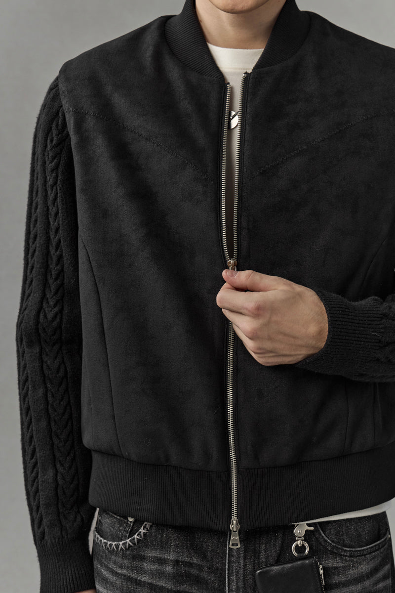 CATSSTAC Berlin Knit-Sleeve Wool-Lined Bomber Jacket