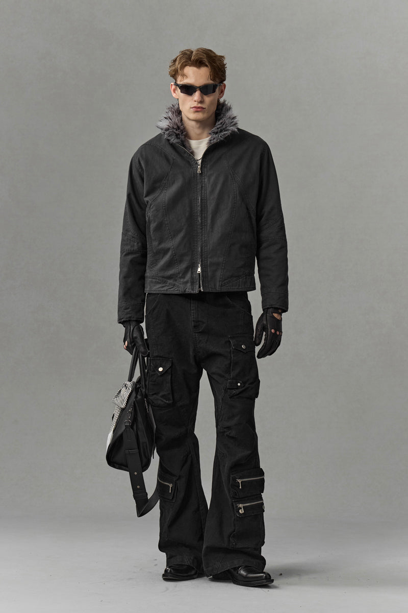 CATSSTAC Nightstrike Leopard-Lined Heavyweight Washed Canvas Jacket