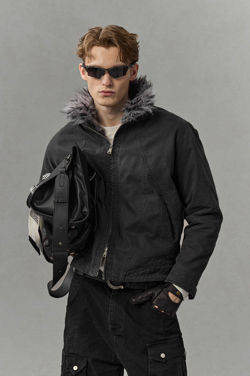 CATSSTAC Nightstrike Leopard-Lined Heavyweight Washed Canvas Jacket