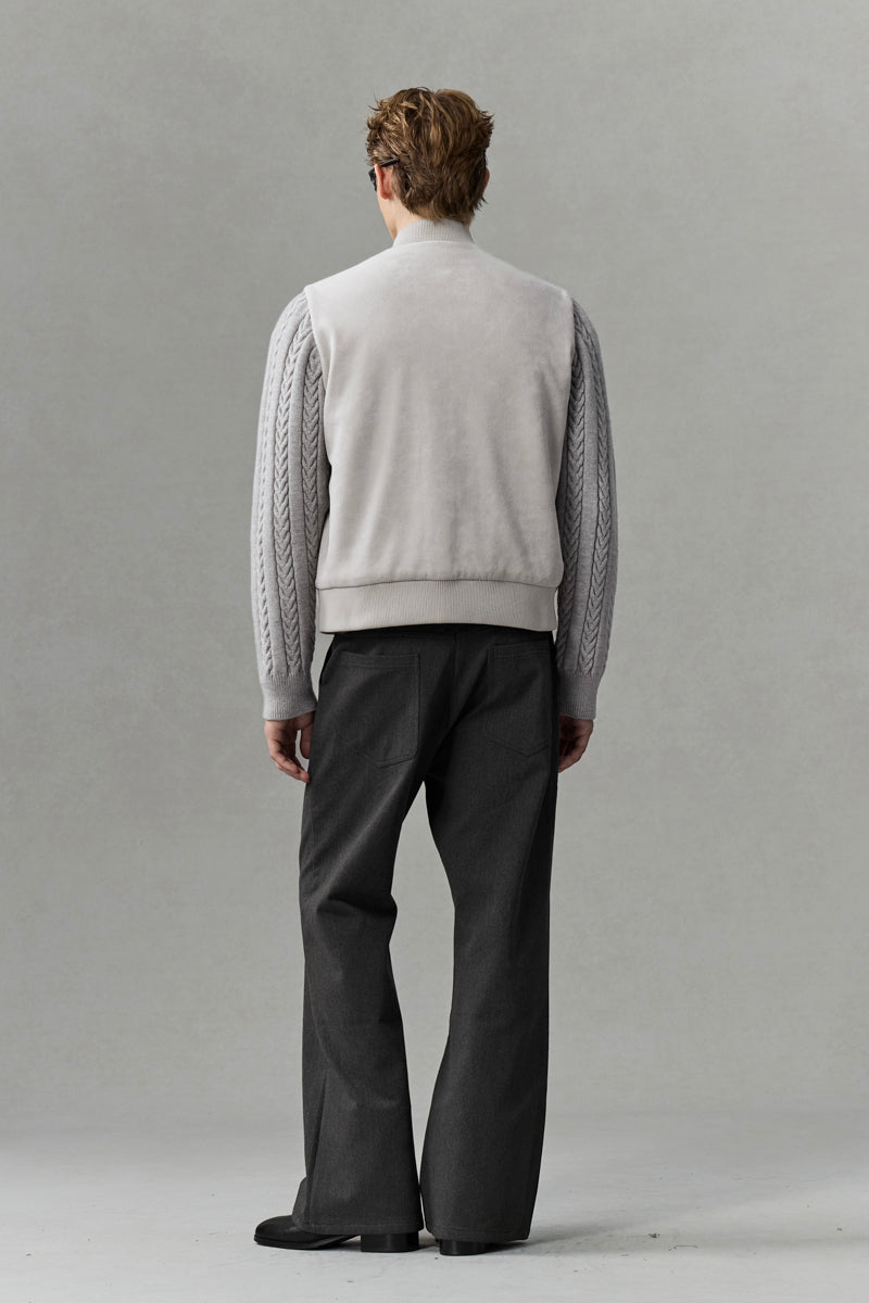 CATSSTAC Berlin Knit-Sleeve Wool-Lined Bomber Jacket