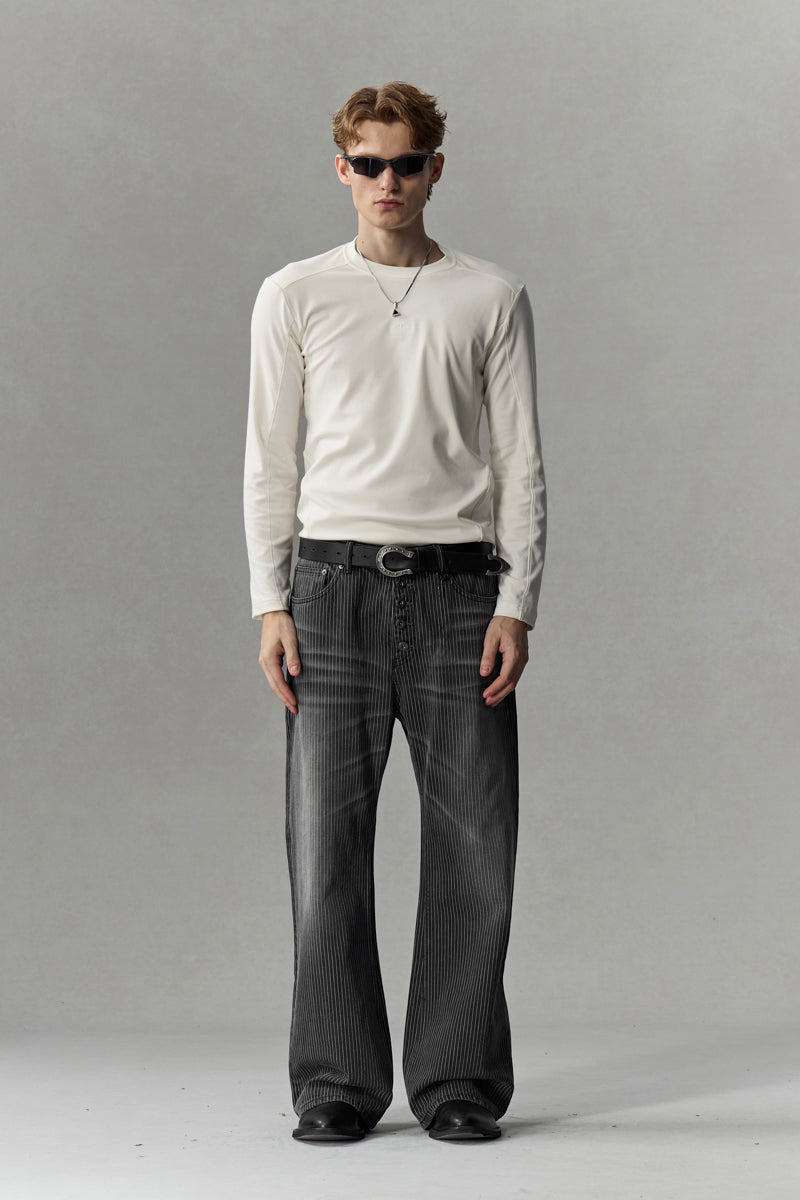 CATSSTAC Gilded Stripe A-Line Bootcut Jeans