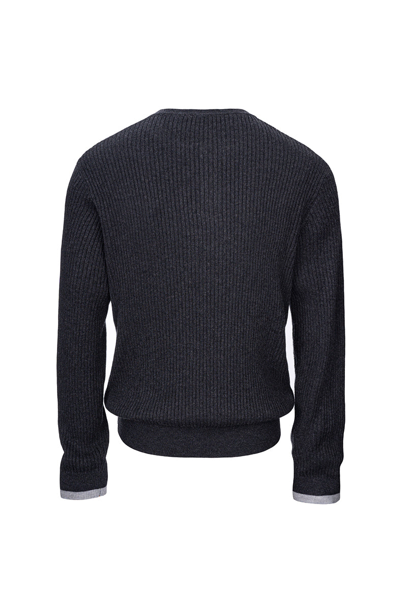 CATSSTAC Henley Ribbed Silk-Wool Blend Sweater