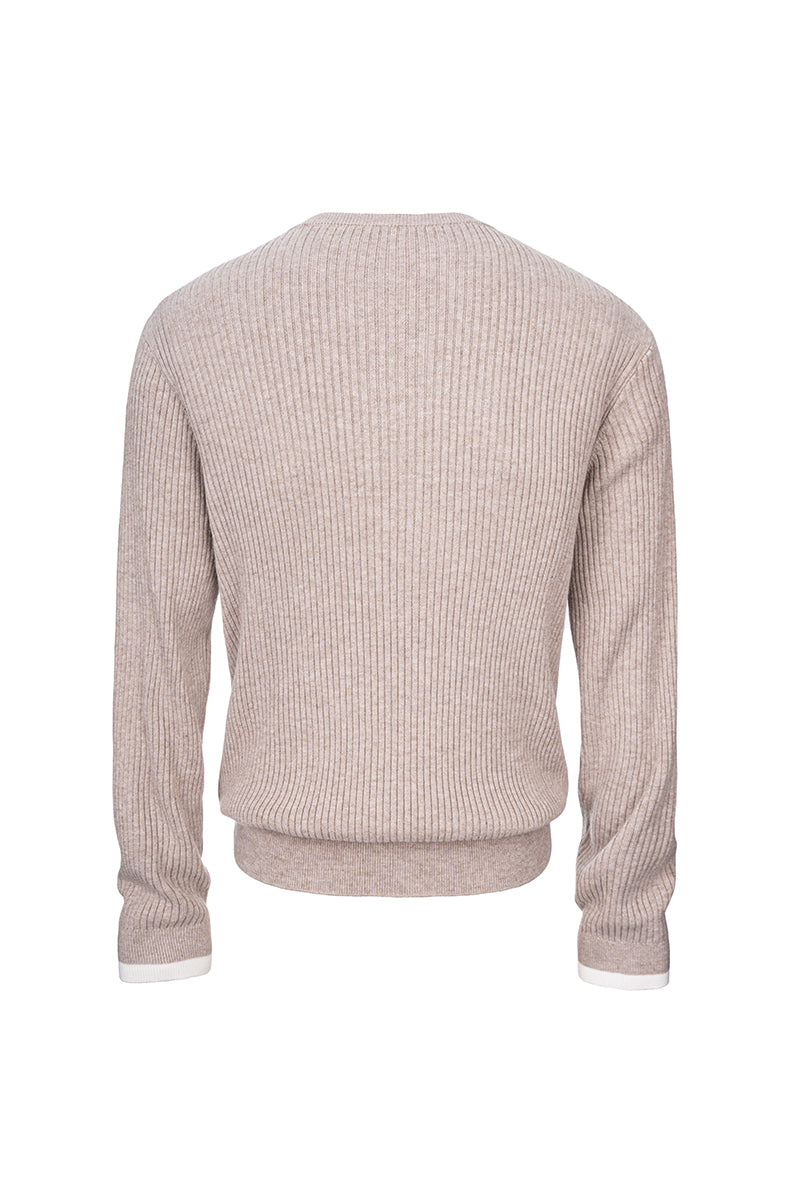 CATSSTAC Henley Ribbed Silk-Wool Blend Sweater