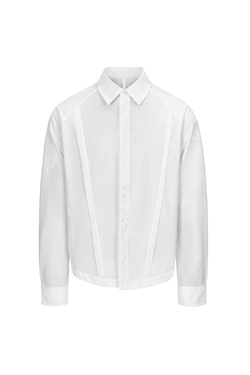 CATSSTAC Embroidered Shirt with Preserved Flowers