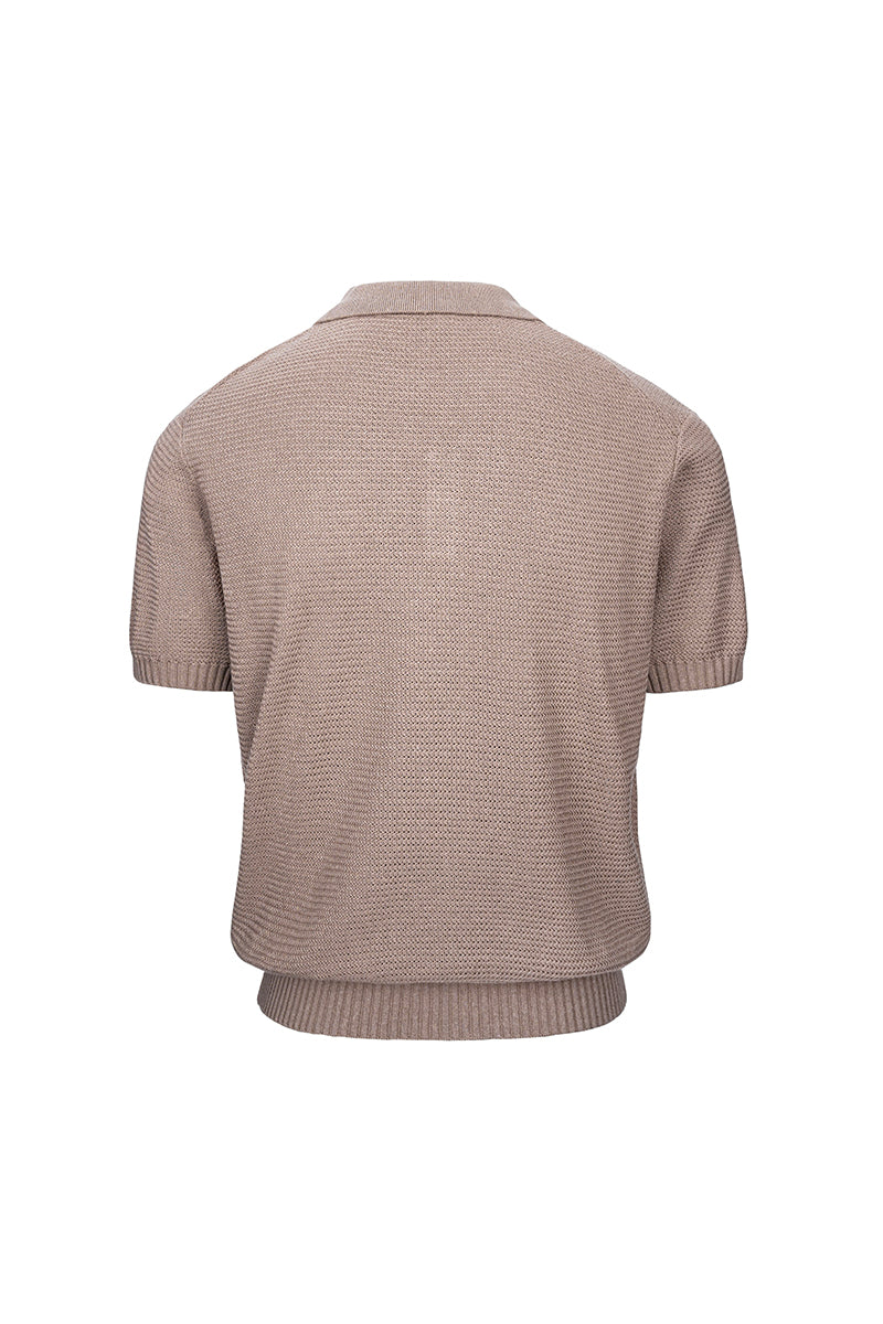 CATSSTAC Short-Sleeve Linen-Lysel Knit Top