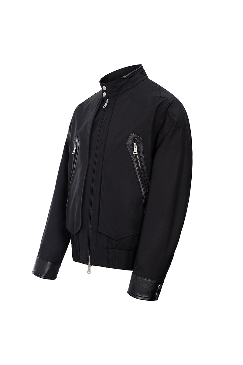Saints Shearling Paneled Harrington Jacket