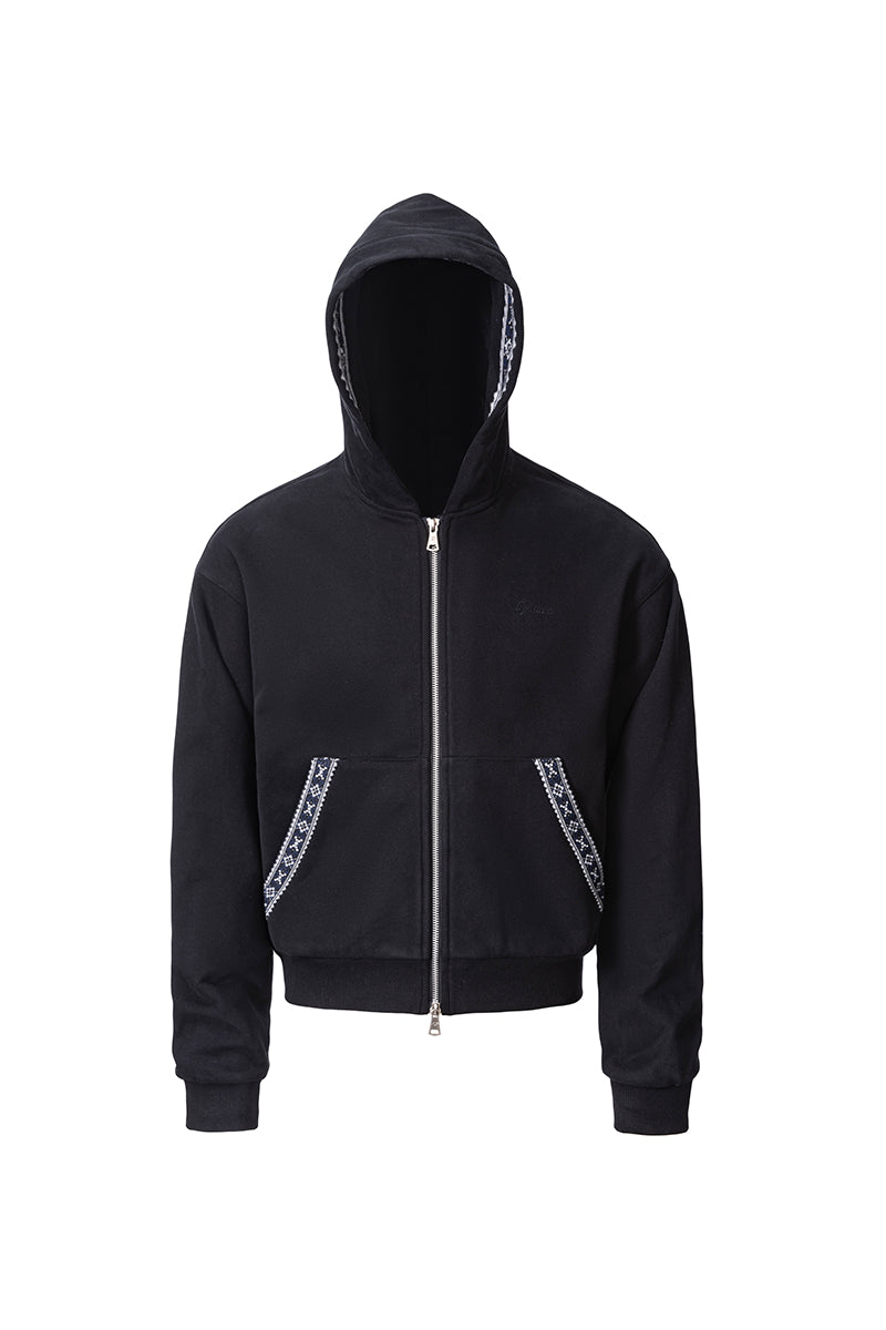 CATSSTAC ribbed zip-up hooded sweatshirt