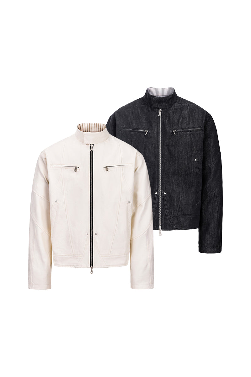 CATSSTAC Raw denim Harrington jacket