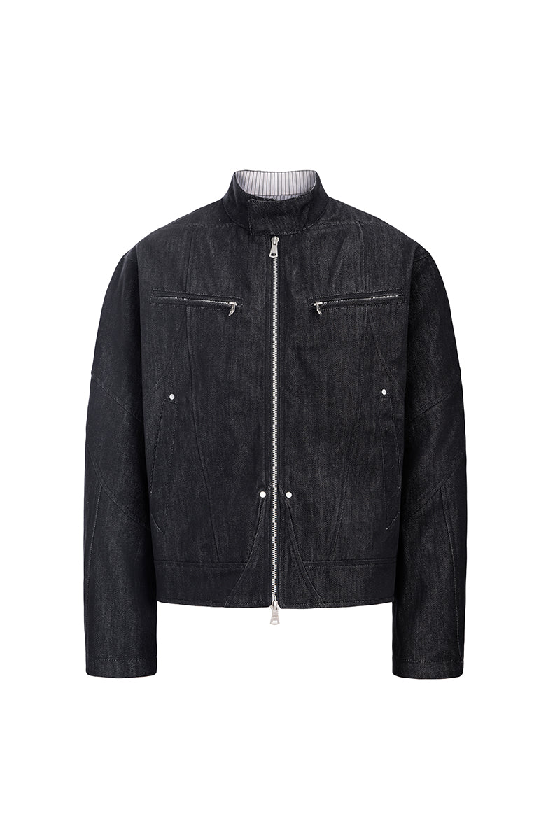 CATSSTAC Raw denim Harrington jacket