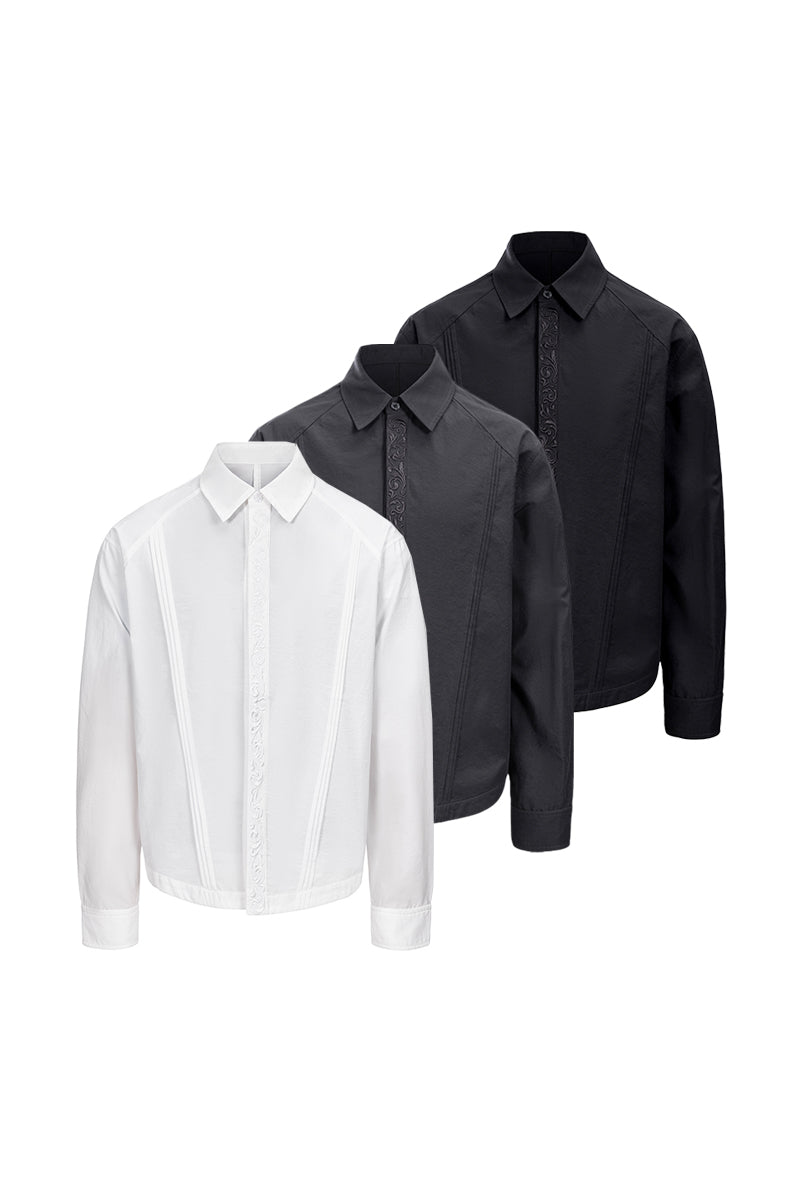 CATSSTAC Embroidered Shirt with Preserved Flowers