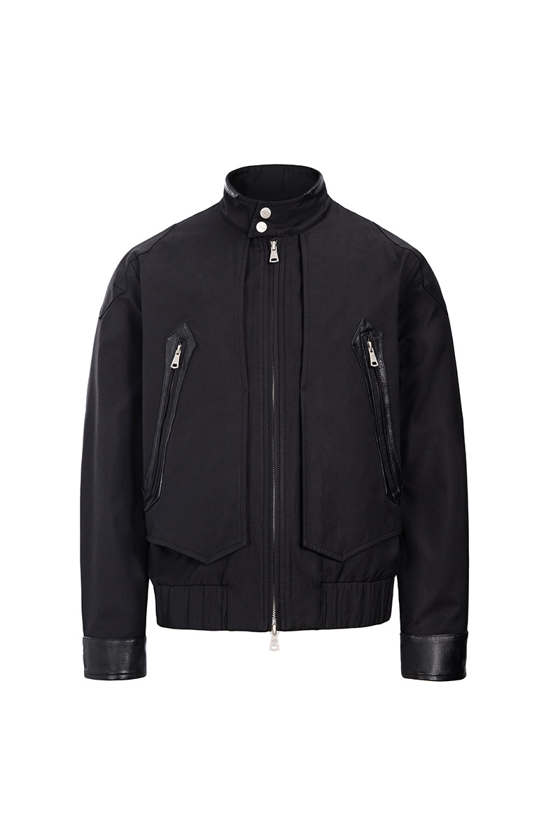 Saints Shearling Paneled Harrington Jacket