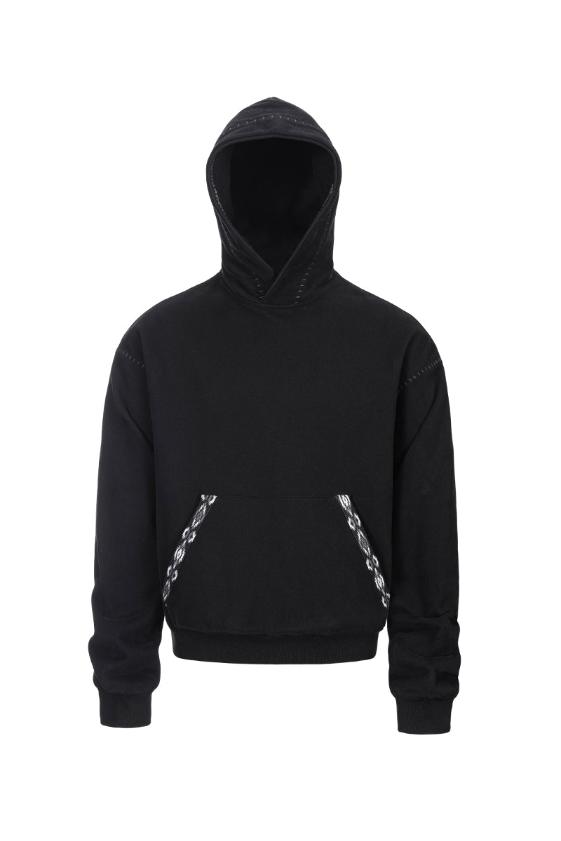 CATSSTAC Ribbed hand-stitched knit hoodie