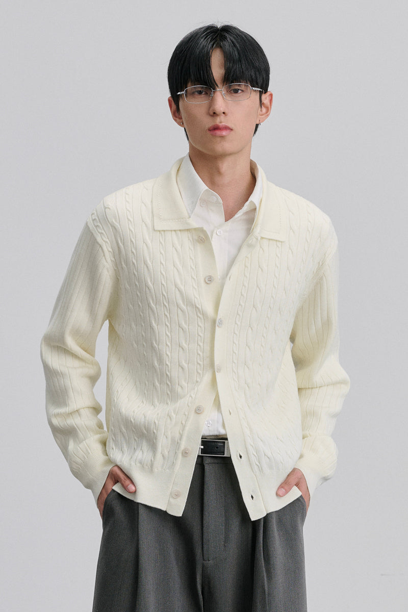 CATSSTAC Mercerized wool cable-knit cardigan