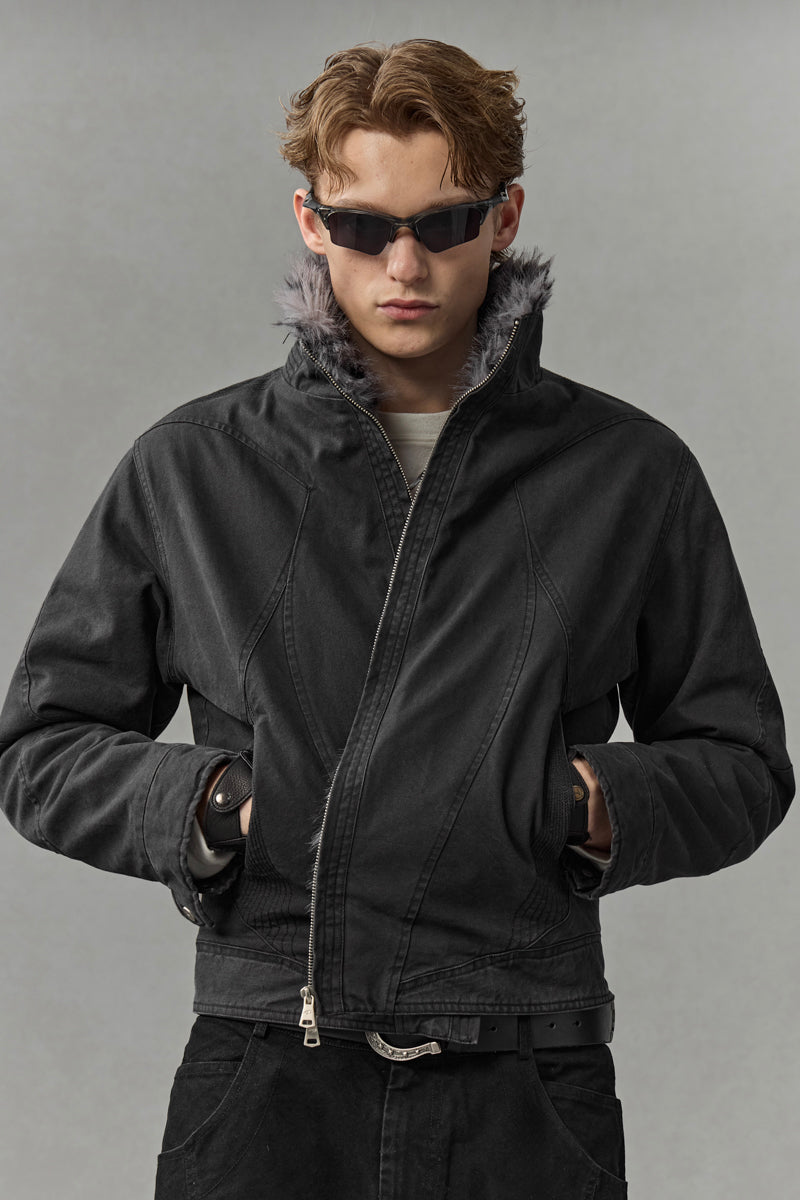 CATSSTAC Nightstrike Leopard-Lined Heavyweight Washed Canvas Jacket