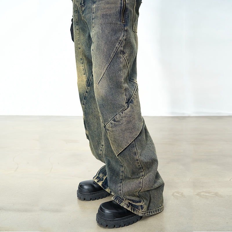 Distressed Agile Wide Leg Jeans