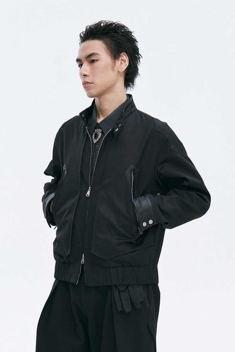 Saints Shearling Paneled Harrington Jacket