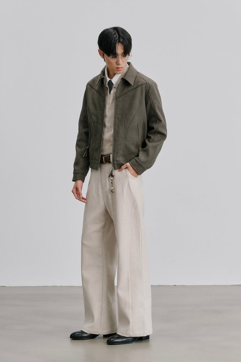 CATSSTAC Suede Embroidered Harrington Jacket