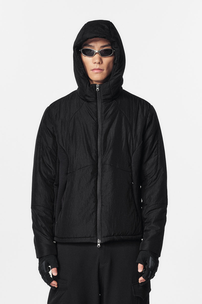 CATSSTAC Mist Wool-Lined Hooded Seamless Knit Puffer Jacket