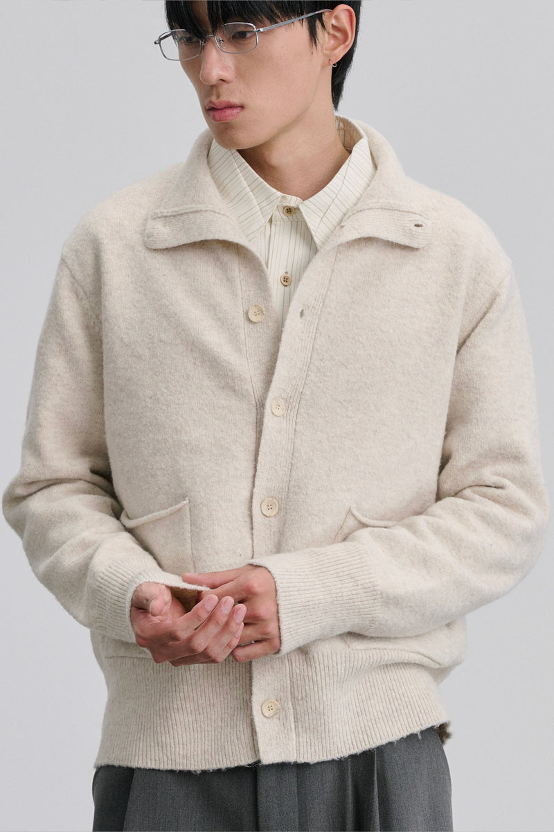 CATSSTAC Collared knit wool cardigan