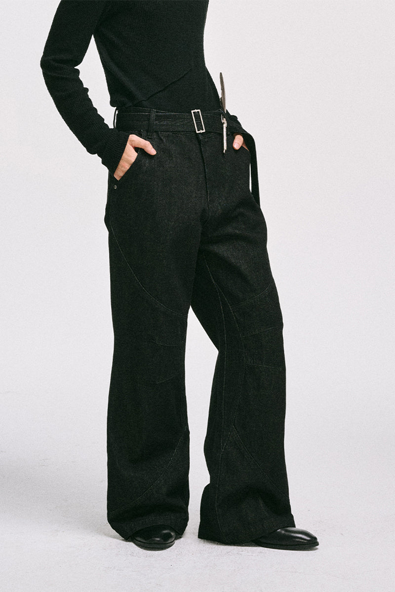 Kendo Wide-leg Raw Denim Jeans