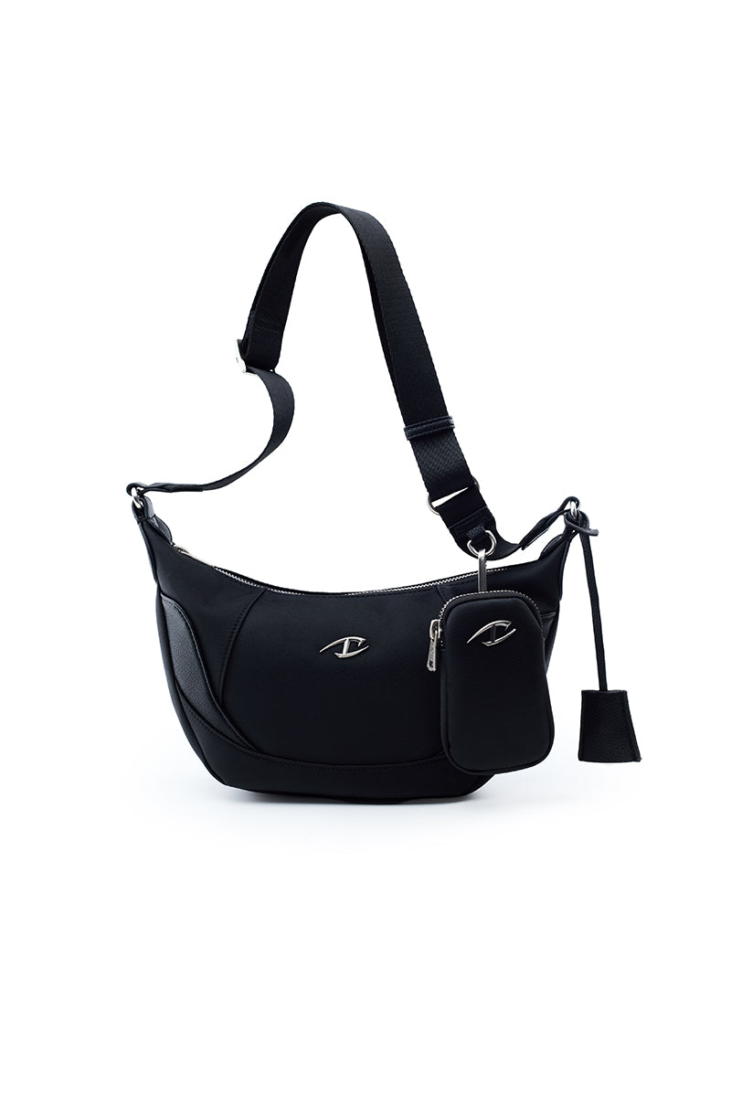 CATSSTAC Crescent Nylon & PU 2-in-1 Crossbody Bag
