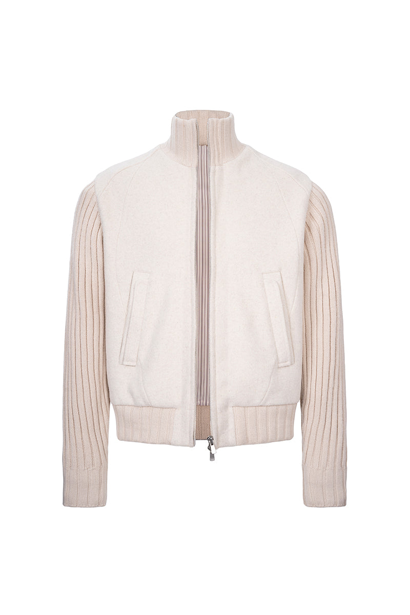 CATSSTAC Twilight Cloud 50% Wool-Blend Knit-Sleeve Jacket
