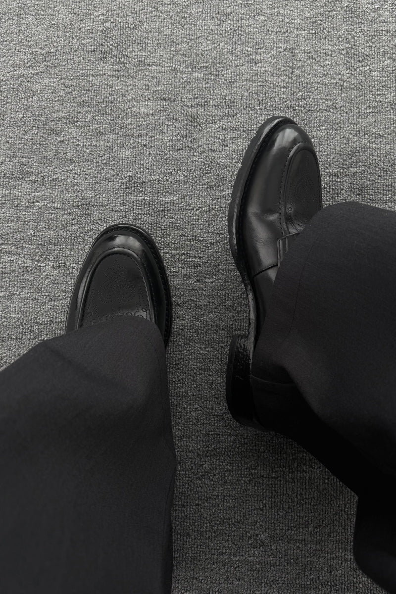 CATSSTAC  Washed horsehide loafers with iris embroidery