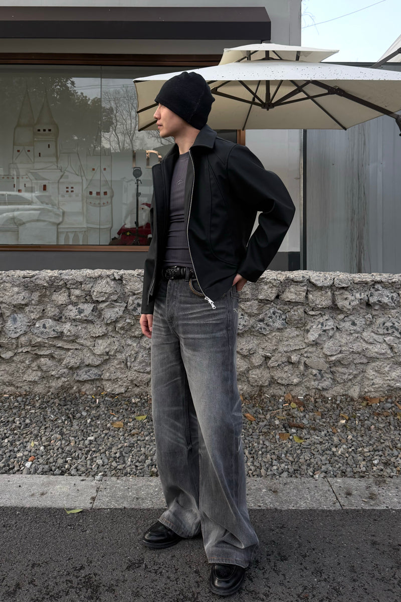 CATSSTAC Set-in shoulder zipper jacket