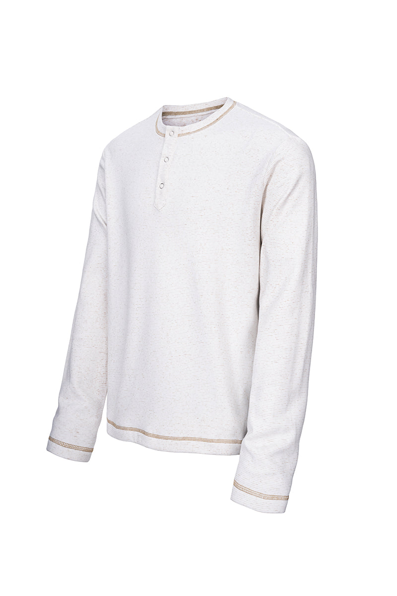 CATSSTAC Dusk Linen Fleece Striped Henley