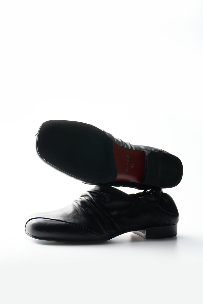 CATSSTAC Prussia Pleated Washed Horse Leather Slip-On Shoes
