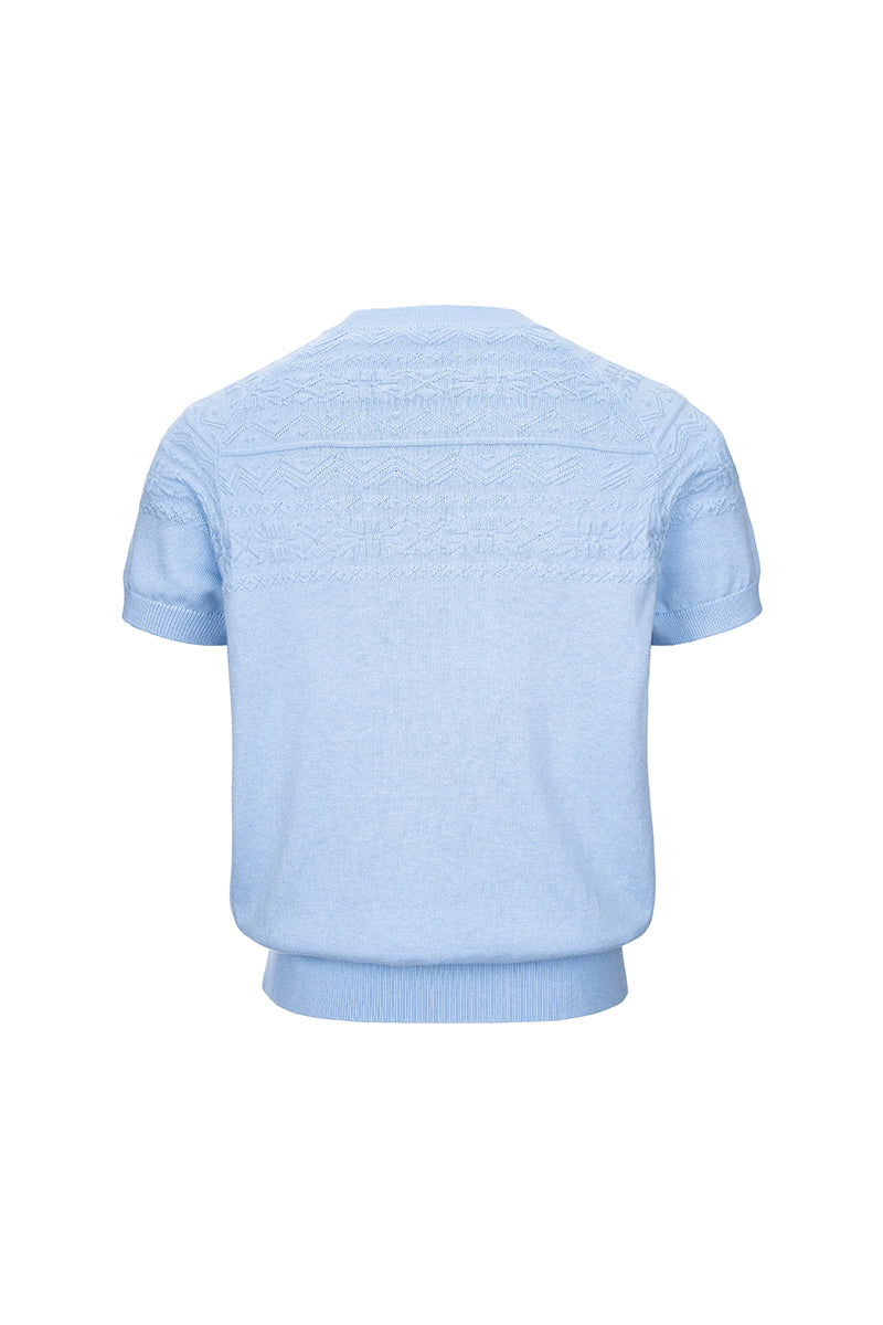 CATSSTAC Cashmere Fair Isle Short-Sleeve Top