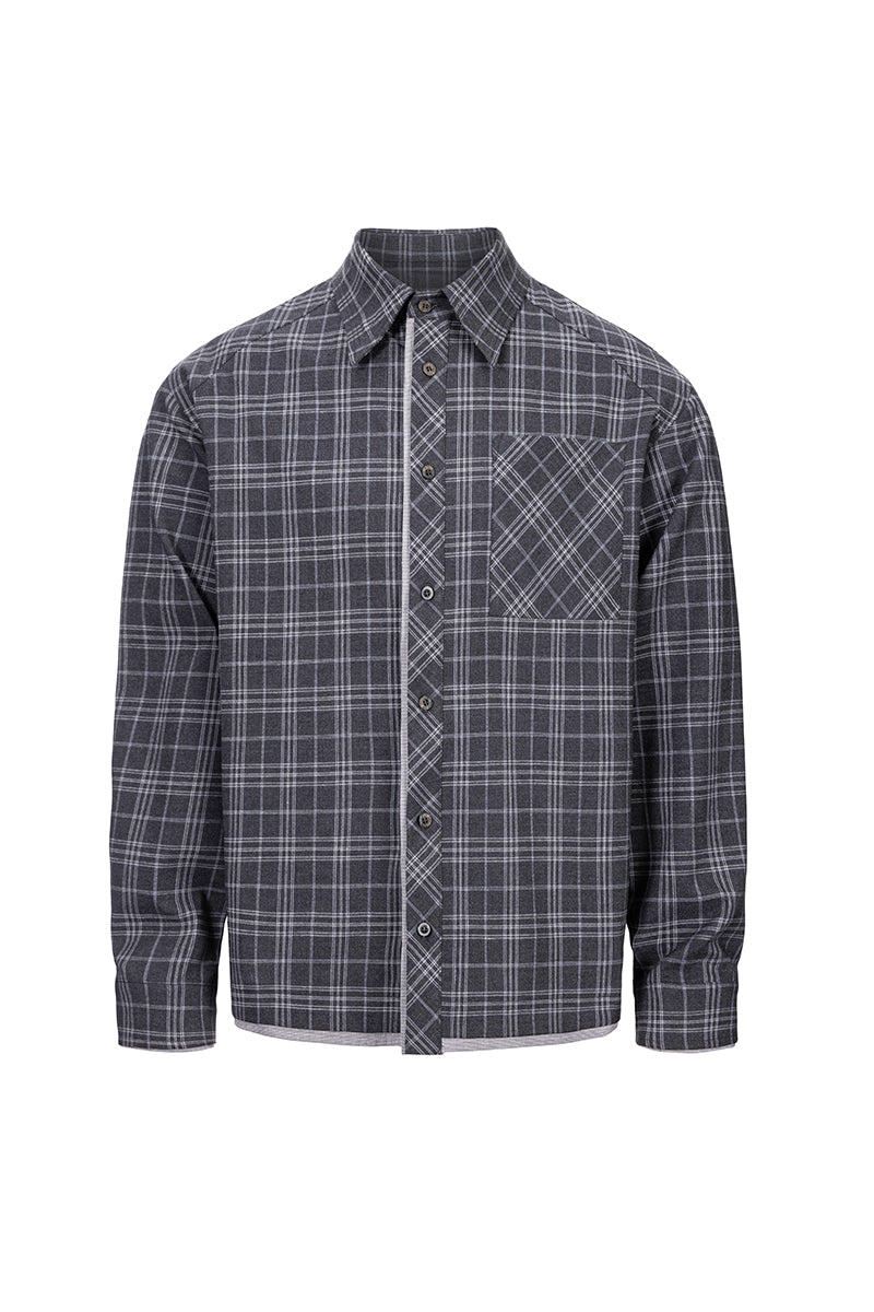 CATSSTAC Gray Vacation Plaid Shirt