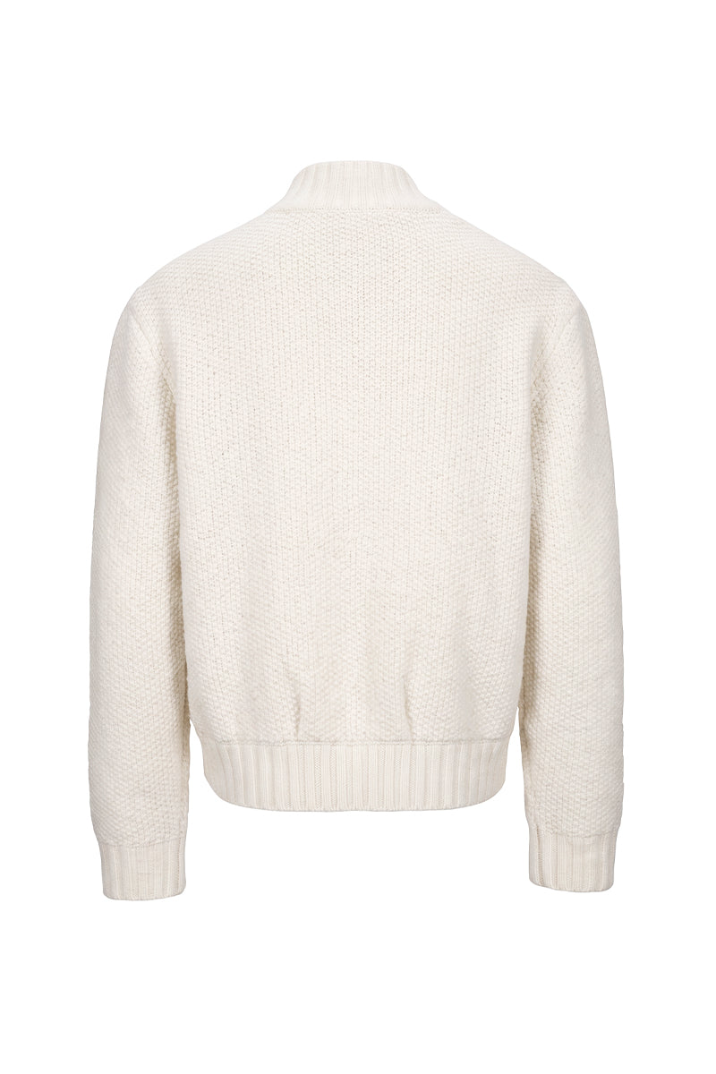 CATSSTAC Ridge Chunky Cable-Knit Zip-Up Cardigan