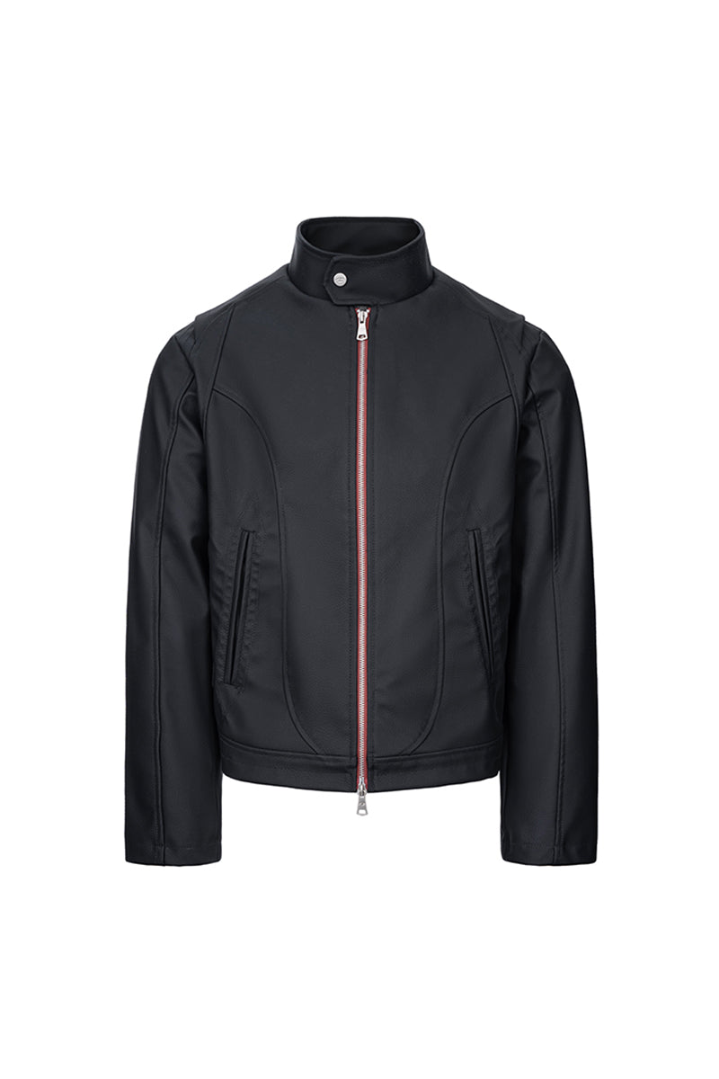 CATSSTAC Red Blade Faux Leather Moto Jacket