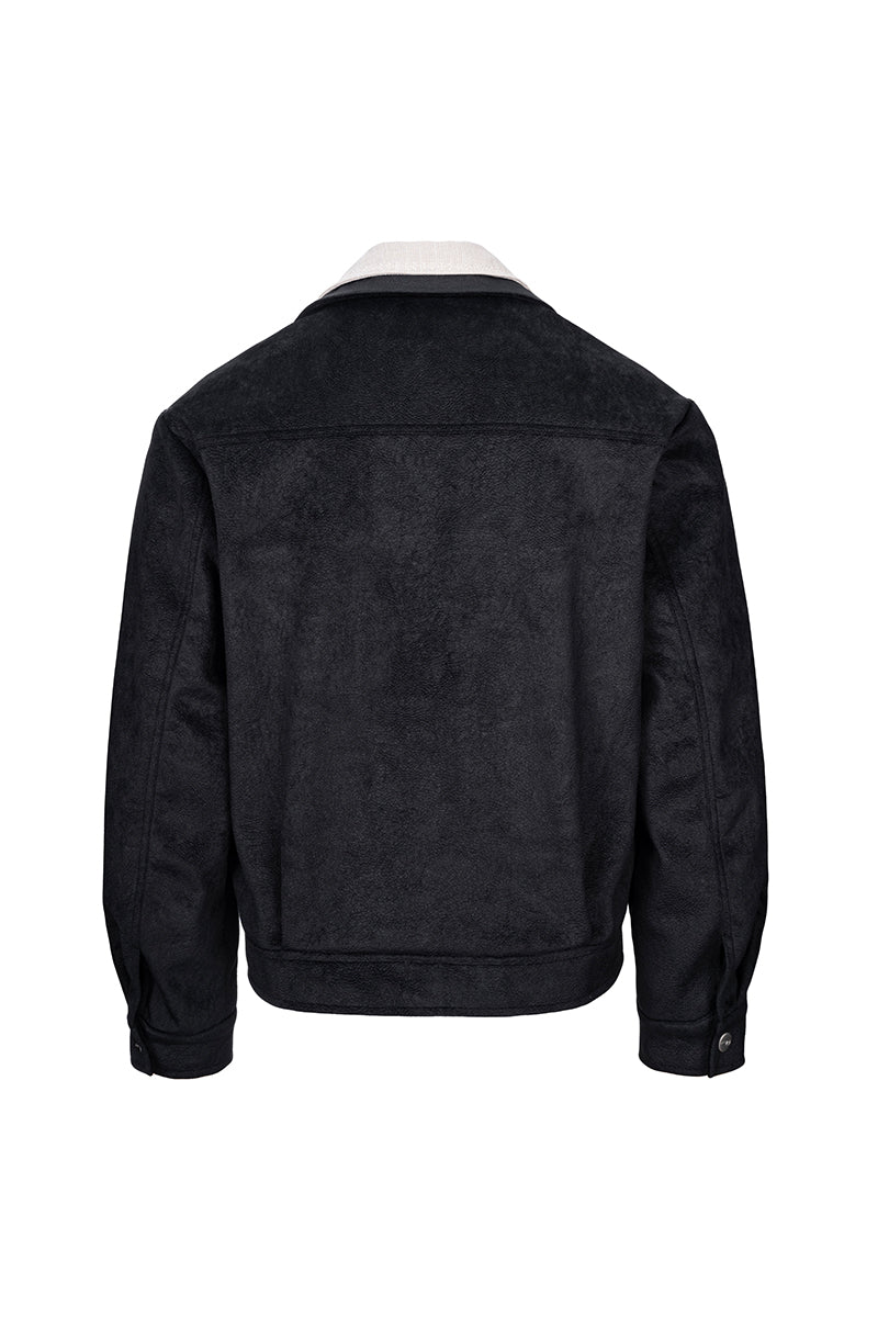 CATSSTAC Faux-layered patterned suede jacket