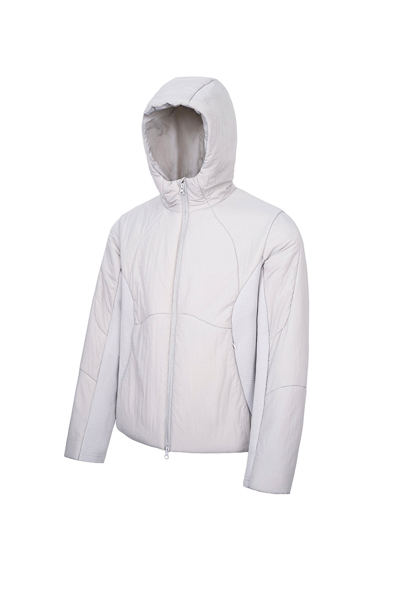 CATSSTAC Mist Wool-Lined Hooded Seamless Knit Puffer Jacket