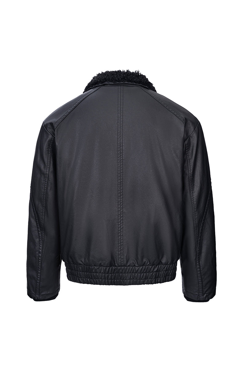 CATSSTAC Safari B2 Wool-Lined Washed Faux Leather Jacket