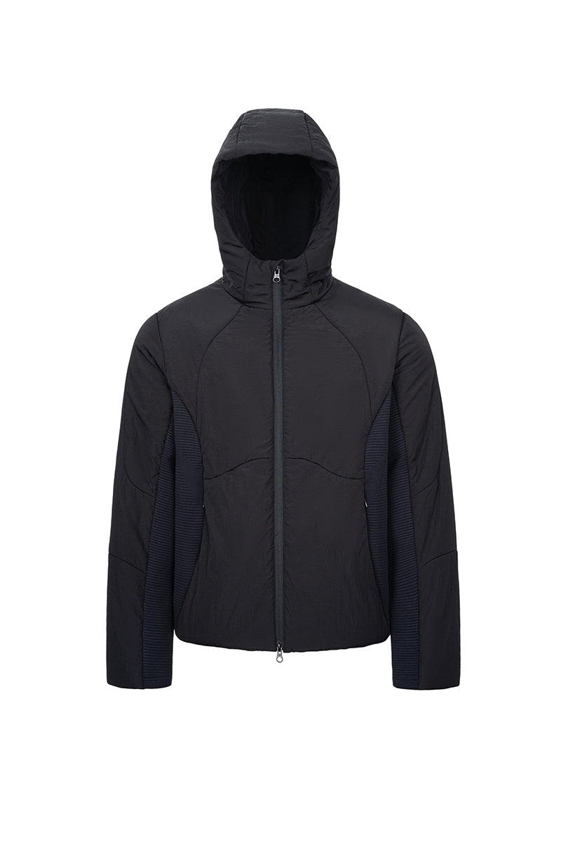 CATSSTAC Mist Wool-Lined Hooded Seamless Knit Puffer Jacket