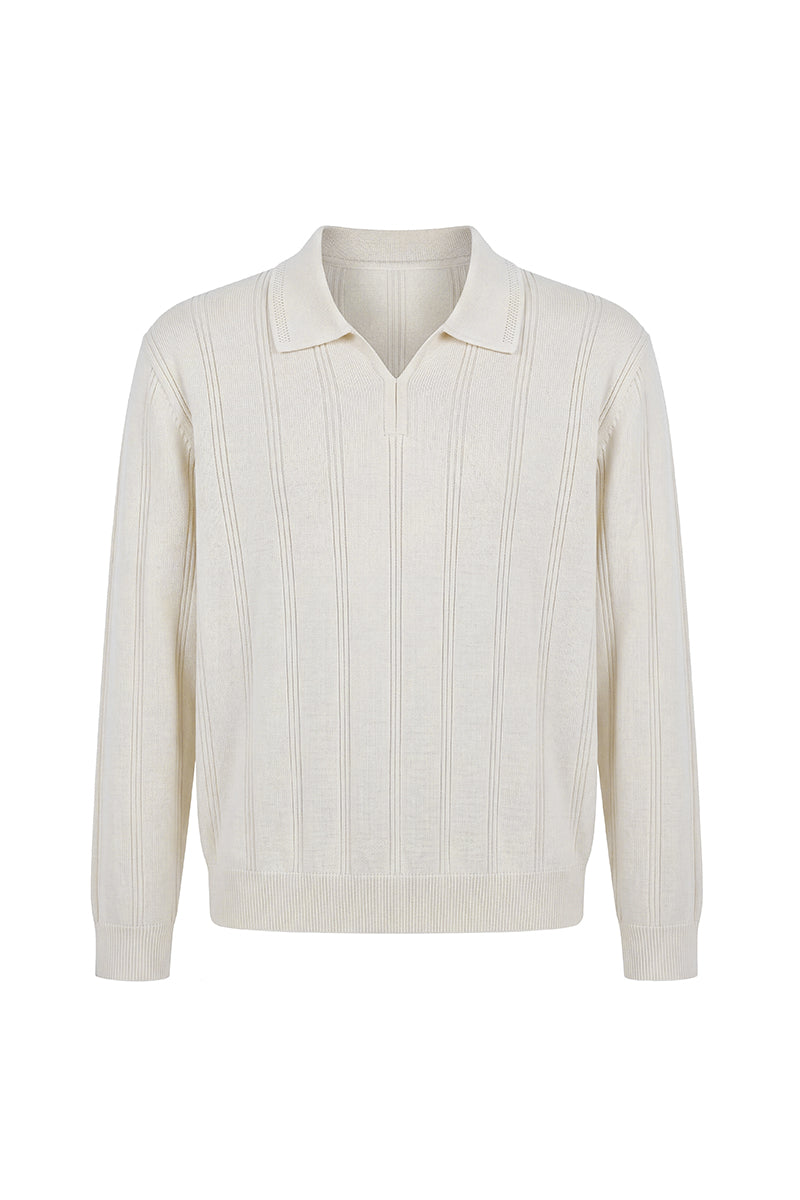 CATSSTAC Seagull-collar long-sleeve top in a silk-wool blend