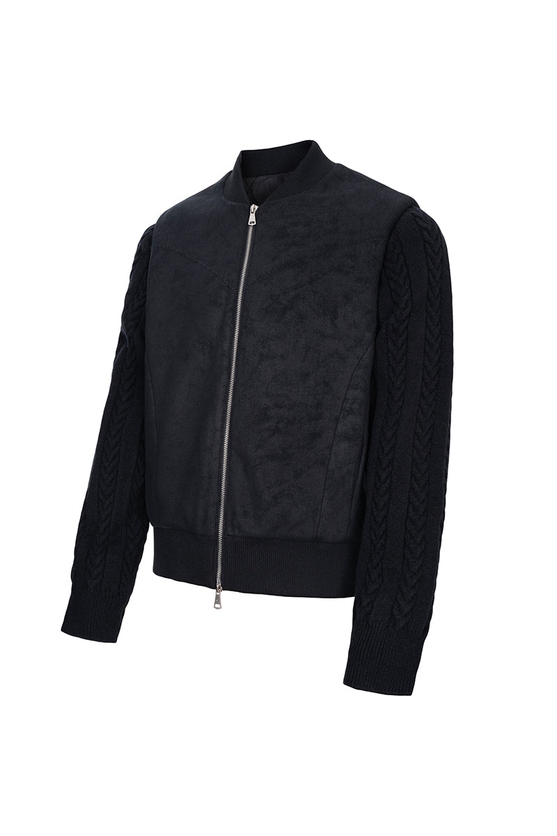 CATSSTAC Berlin Knit-Sleeve Wool-Lined Bomber Jacket