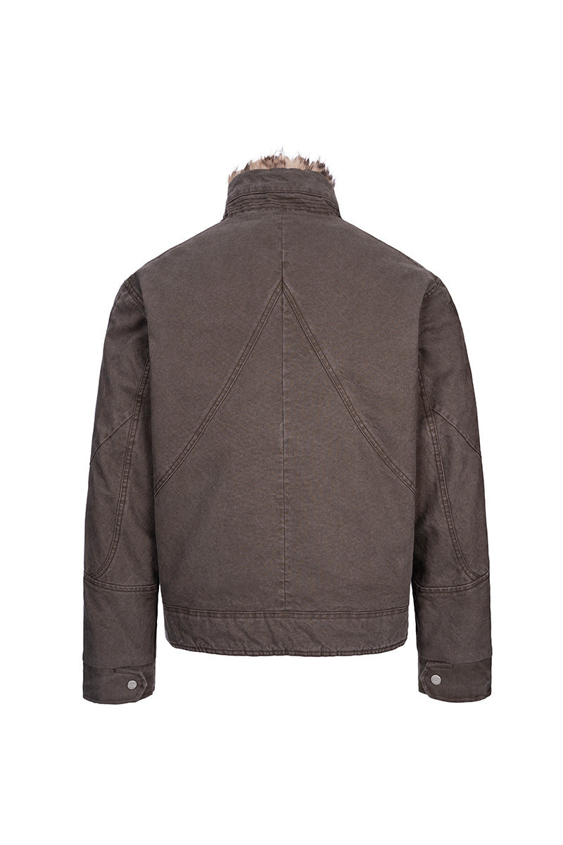 CATSSTAC Nightstrike Leopard-Lined Heavyweight Washed Canvas Jacket