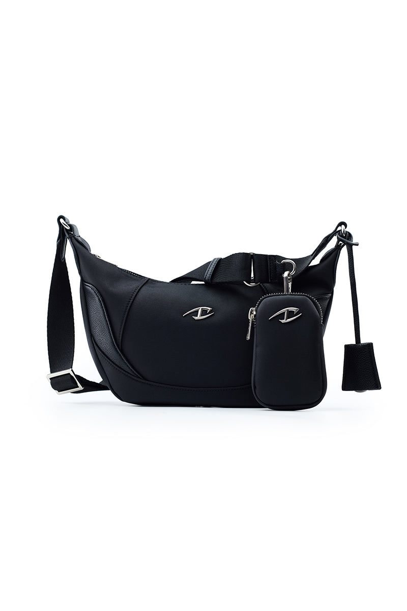 CATSSTAC Crescent Nylon & PU 2-in-1 Crossbody Bag