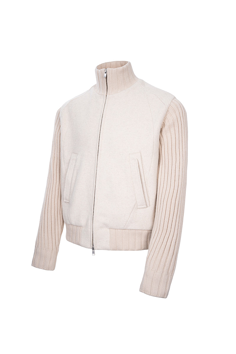 CATSSTAC Twilight Cloud 50% Wool-Blend Knit-Sleeve Jacket