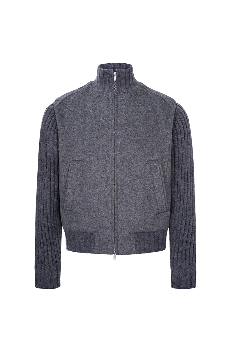 CATSSTAC Twilight Cloud 50% Wool-Blend Knit-Sleeve Jacket