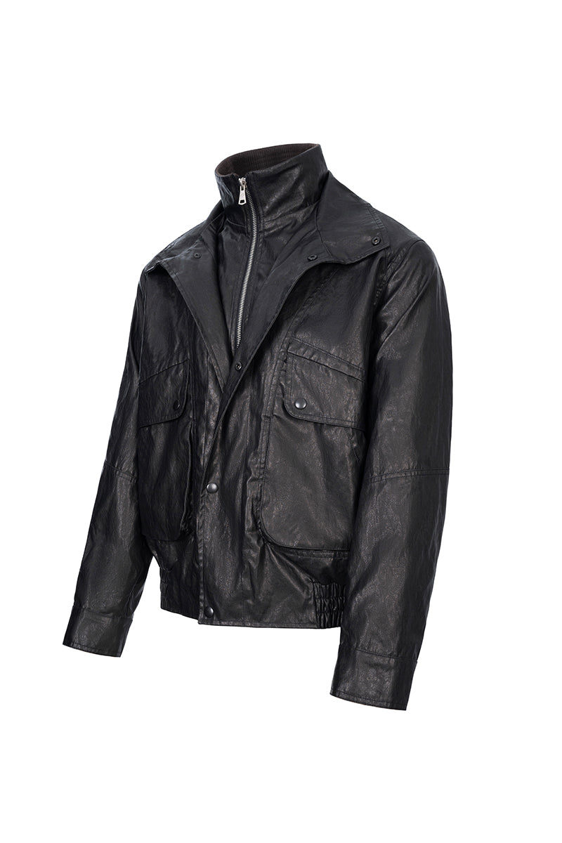 CATSSTAC Peregrine Faux-Layered PU Leather Jacket